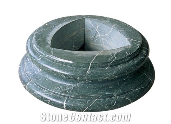 Wellest Green Marble Column Pedestal,Pillar Base,Column Base,Model Pf011