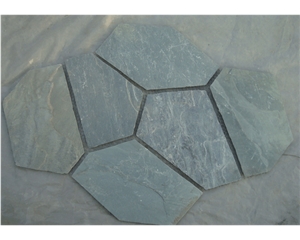 Wellest Green Slate Flagstone,Meshed Paver Stone,6 Pieces Type,Item No.Ms004