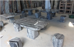 Wellest Imperial Green Granite Table and Stool,Round Stone Table and Stool,Stc 035