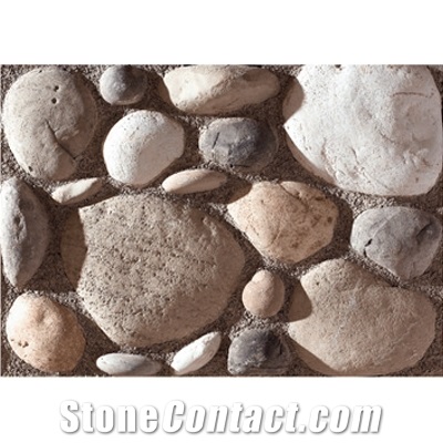 Wellest Manmade Artificial Pebble Stone for Wall, Fireplace Breast,Item No. Wte-05
