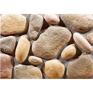 Wellest Manmade Artificial Pebble Stone for Wall,Fireplace Breast,Item No. Wte-E-02