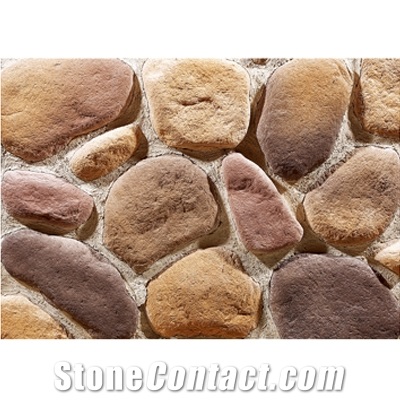 Wellest Manmade Artificial Pebble Stone for Wall,Fireplace Breast,Item No. Wte-E-53