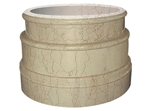 Wellest Perlino Bianco Silver Marble Column Pedestal,Pillar Base,Column Base,Model Pf027