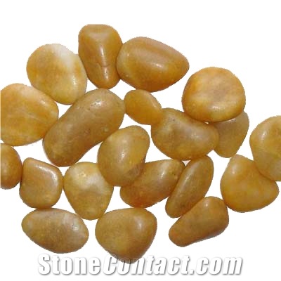 Wellest Polished Yellow Color Natural Pebble Stone,River Stone,Gravels,Item No.Sps203