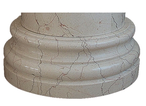 Wellest Shell Beige Marble Column Pedestal,Pillar Base,Column Base,Model Pf005