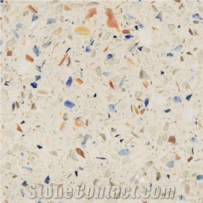 Wellest We005 Lake Shell Diamond Quartz Tile and Slab
