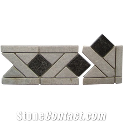 Wellest White Quartzite Mixed with Black Quartzite Molding & Border, China Quartzite Skirting,Model No. Sms003