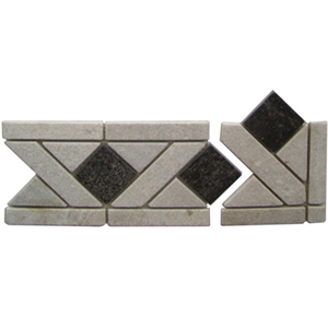 Wellest White Quartzite Mixed with Black Quartzite Molding & Border, China Quartzite Skirting,Model No. Sms003