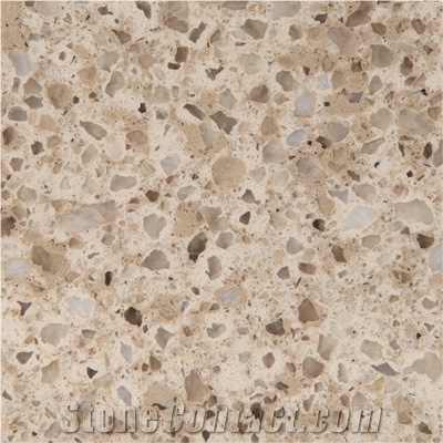 Wellest Wm055 Light Green Beige Quartz Tile and Slab