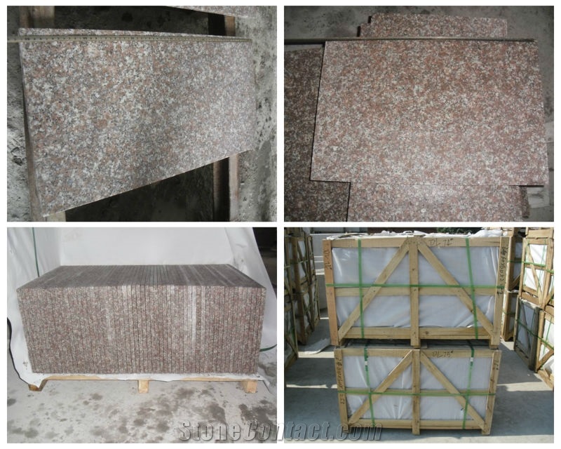 Polished G687 Granite Pink Granite Stairs & Steps