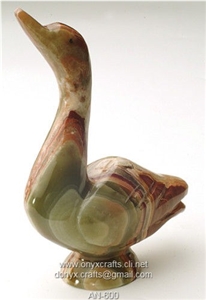 Swan Animal Figure, Multi Green Onyx Home Decor