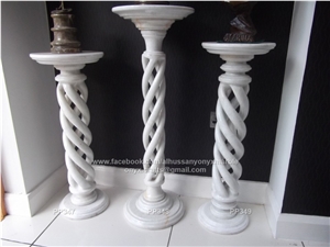 White Marble Pedestal Columns