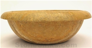 Self-Rimming Round Travertine Drop in / Undermount Sink