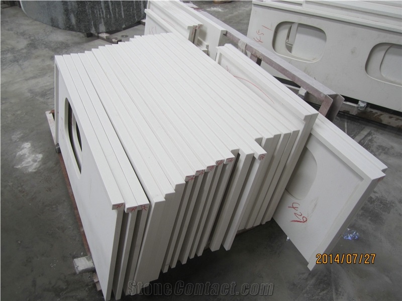 Engineered Quartz Stone Slabs -Pure White Quartz, White Quartzite Kitchen Countertops