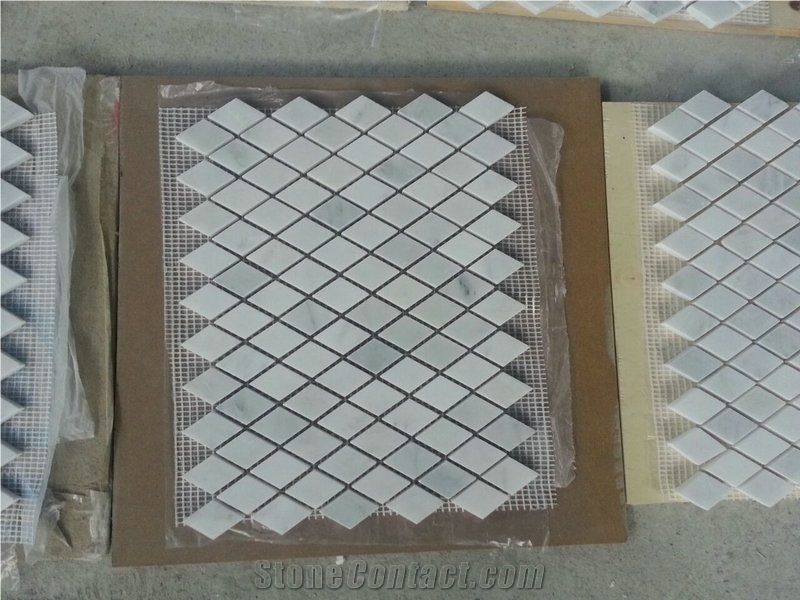 White Marble Mosaics-Rhombic/Hexagonal