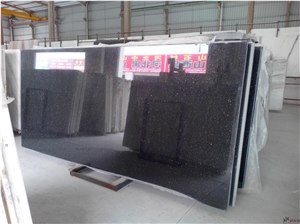 Black Galaxy Granite Slabs Giga, India Black Granite