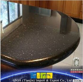 Black Galaxy Granite Slabs Giga, India Black Granite