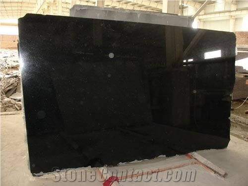 Black Galaxy Granite Slabs Giga, India Black Granite