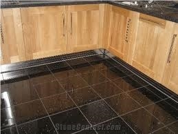 Black Galaxy Granite Slabs Giga, India Black Granite