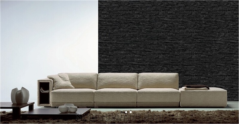 Black Quartzite Panel Stone Wall Ledges,Cultured Stone