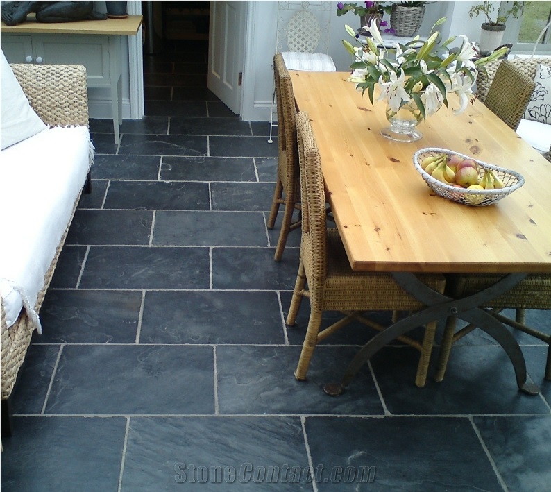 Black Slate Tiles, China Black Slate
