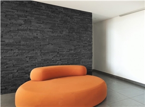 China Black Slate Ledge Stone Panel