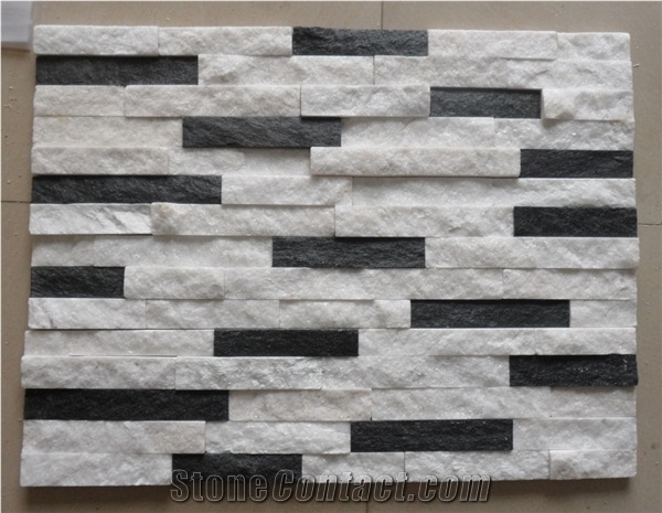 Quartzite Cultured Stone, Black and White Quartizte, China Quartizte White Quartzite Cultured Stone