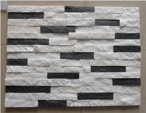 Quartzite Cultured Stone, Black and White Quartizte, China Quartizte White Quartzite Cultured Stone