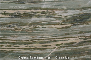 Crema Bamboo Granite Slabs, Brazil Green Granite