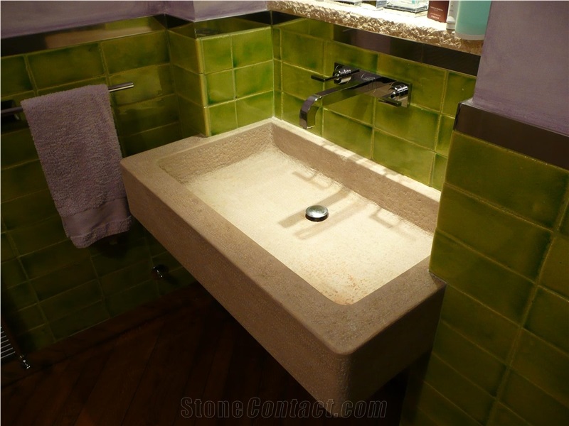 Pietra Di Trani Coriaccio Solid Carved Wash Basin