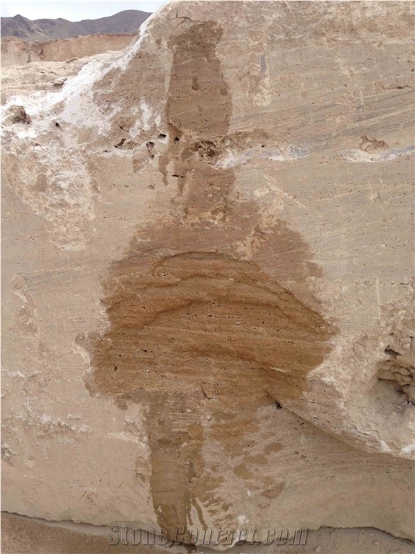 Light Chocolate Travertine, Iran Brown Travertine Block