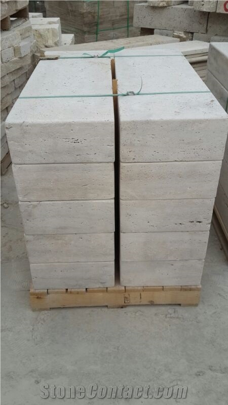 Classic Light Block Stairs, Turkey Beige Travertine Steps
