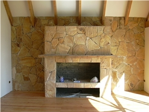 Chimenea Laja Amarilla Dorada Irregular