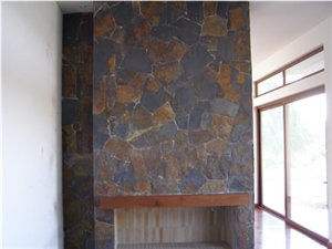 Fireplace Piedra Laja Negra Oxidada Surround