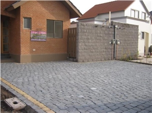 Piedra Adoquin Gris Con Franja Amarilla, Adoquin Gris Quartzite Cube Stone & Pavers Piedra Adoquin Gris Con Franja Amarilla, Adoquin Gris Quartzite Cube Stone & Pavers