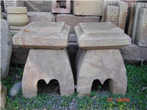 Piedra Laja Amarilla Garden Benches, Piedra Laja Amarilla Sandstone Garden Bench