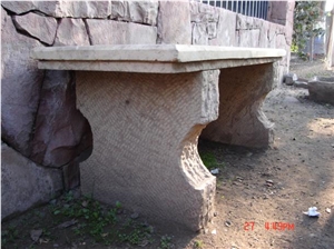 Piedra Laja Amarilla Garden Benches, Piedra Laja Amarilla Sandstone Garden Bench