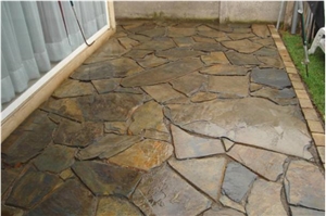 Piedra Laja Oxidada Irregular Flagstone Pavement, Piedra Laja Oxidada Slate Flagstone