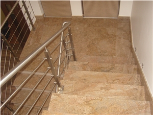 Colonial Gold Granite Staircase