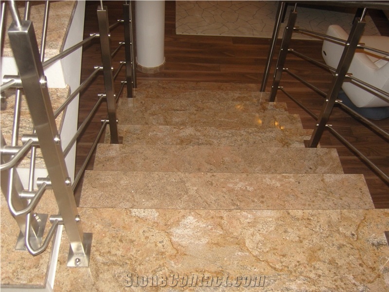 Colonial Gold Granite Staircase