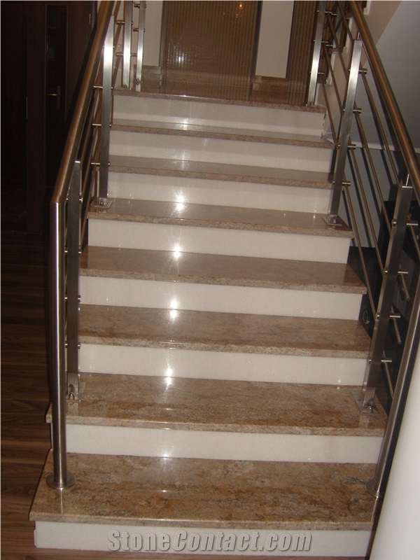 Colonial Gold Granite Staircase