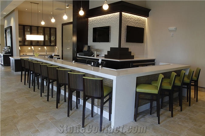 Quartz Stone Top, Reception Desk Top, White Reception Desk