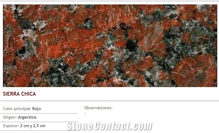 Rojo Sierra Chica Granite Slabs & Tiles, Argentina Red Granite