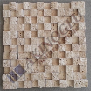 Light Travertine Split Mosaic