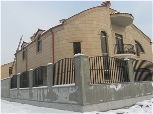 Beige Tufa Stone Walling, Masonry