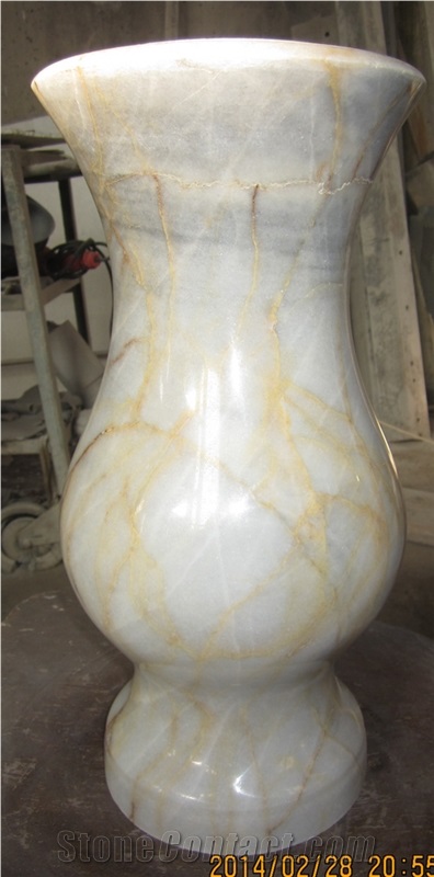 Golden White Marble Balustrade, White Marble Balustrade & Railings