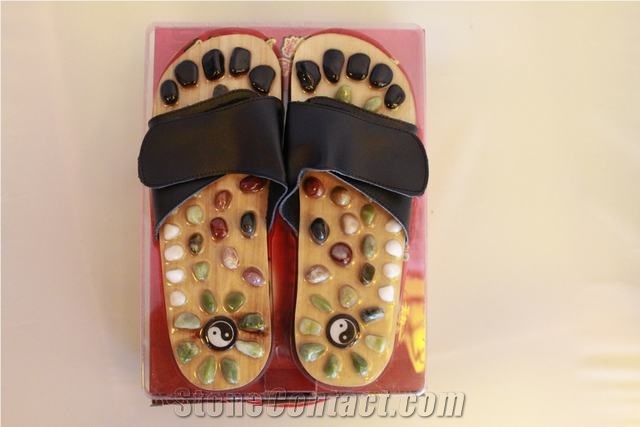 Massage Polished Pebble Slippers with Massage Stones, Pebble Stone Artifacts & Handcrafts