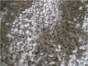 Snow White Polished Pebble Stones, White Pebbles for Garden & Landscaping