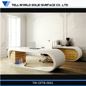 Supply Fashionable Office Furniture ,Luxury Office Desk with Round Shape, Artificial Stone Furniture