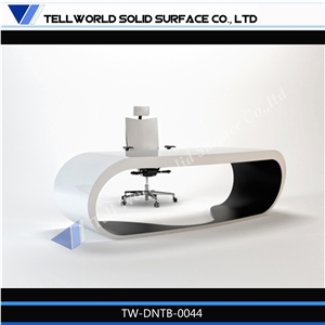 Supply Fashionable Office Furniture ,Luxury Office Desk with Round Shape, Artificial Stone Furniture